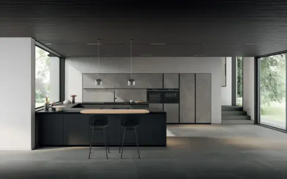 Glass kitchen — linear fronts