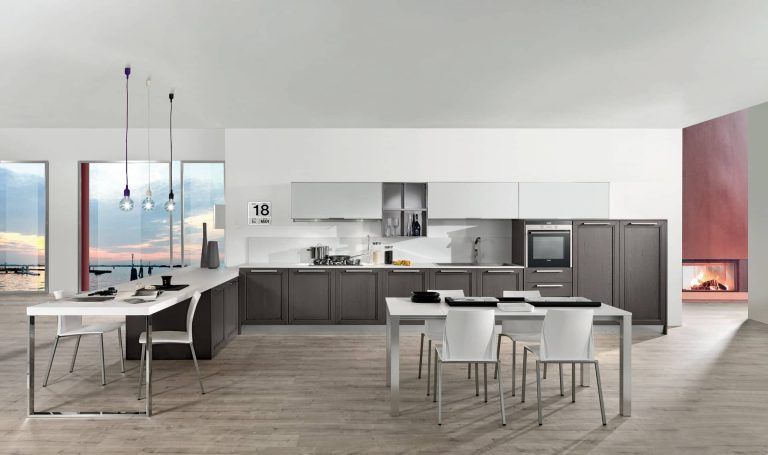 Modern grey kitchen cabinets 1